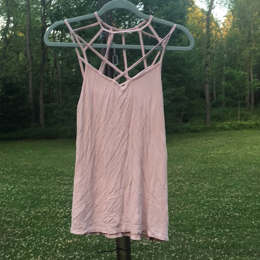 Ribbed blush tank top